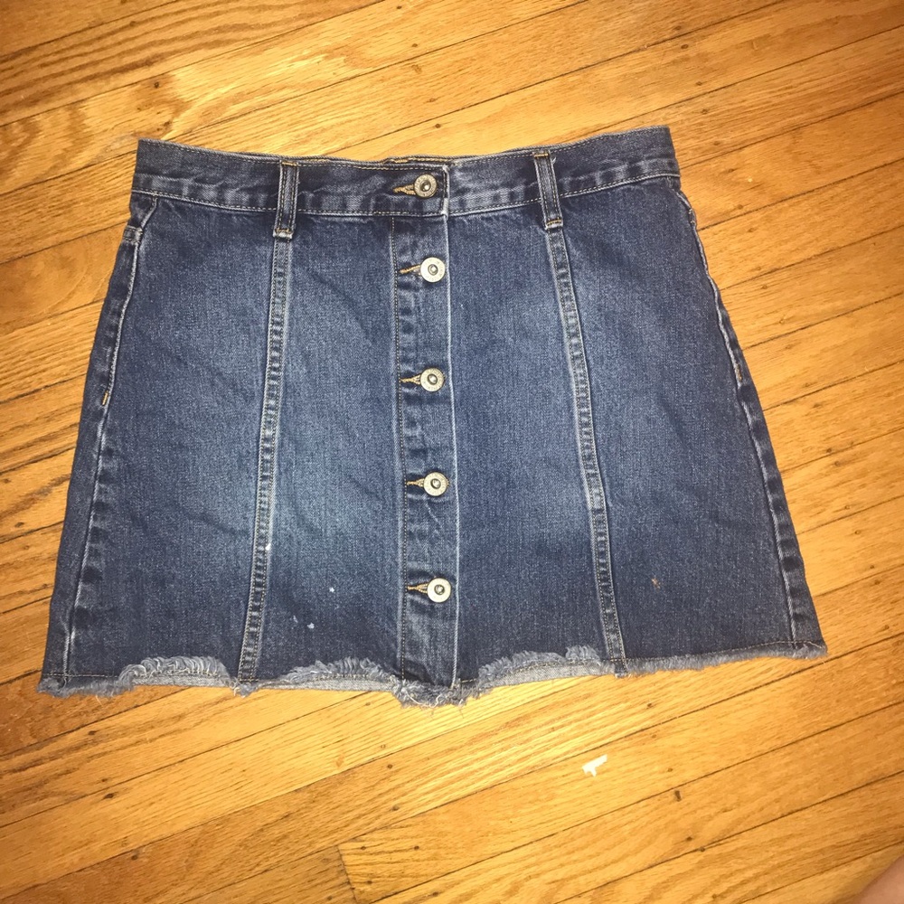 Blue denim skirt